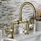 Kingston Brass KS2177RKX Bridge Bathroom Faucet with Push Pop-Up, Brushed Brass KS2177RKX - alternate 4